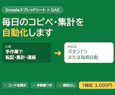 スプレッドシートの手作業をGASで自動化します イメージ1