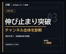 YouTubeチャンネルの伸び止まりを診断します 動画単体ではなく、チャンネル全体の突破口を見つけます
