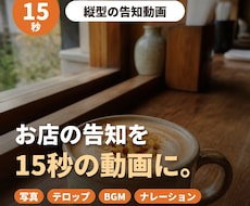 お店・商品の告知を15秒の縦型動画にします イメージ1