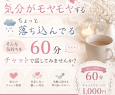 あなたのお話を60分チャットでゆっくりお聞きします イメージ1