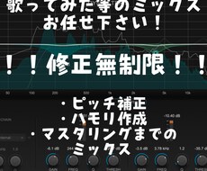 修正無制限！最短即日！歌ってみたミックス致します イメージ1