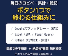 Excel・スプシの面倒な作業を自動化します イメージ1