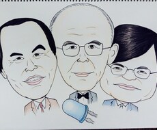 写真を元に、アメリカ風似顔絵（カリカチュア）描きます！
