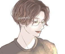 儚くて優しい少しだけ影のある男性アイコン制作します アカウントを優しい雰囲気かつクールに｜サムネや挿絵・表紙にも