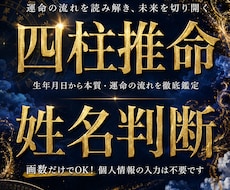四柱推命×姓名判断 本名入力不要！鑑定書作成します イメージ1