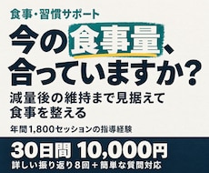 30日間、続けられるダイエットをサポートします 食事の振り返り8回＋質問対応で、あなたに合う習慣づくり