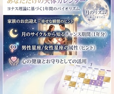 受胎サポートカレンダー１年分作成します 西洋占星術で占う【あなただけのバイオリズム】