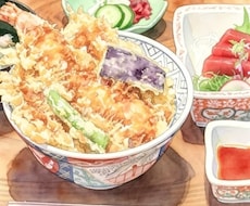 お腹が空く、温かみある食べ物イラスト描き上げます