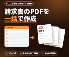 一覧から請求書などのPDFを一括で作成します イメージ1