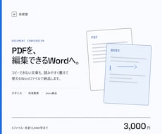 PDFを編集できるWordへ文字入力します イメージ1