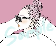 商用利用可！きゅんとトキメクお洒落な似顔絵描きます イメージ1
