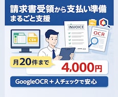 受け取った請求書から支払いデータ作成します イメージ1