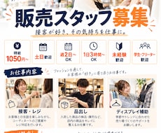 求人募集文とチラシ画像を作成します イメージ1