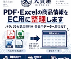 PDF・Excelの商品情報をEC用に整理します イメージ1