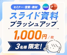 先着3名様！既存資料をブラッシュアップします 目的に応じた設計×伝わるデザインでビジネスをサポート