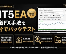 MT5でFX手法を検証できるEAを提供します 条件を組み合わせて自分の売買ルールをバックテストできます