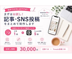 記事・SNS投稿をお試し価格で作成します イメージ1