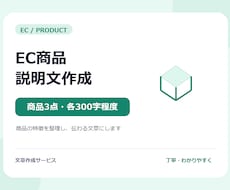 EC商品説明と販売文を魅力的に作成します イメージ1