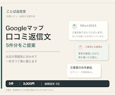 MEO・Google口コミ返信案を5件作成します イメージ1