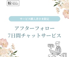 アフターフォローとしてチャットサポートします イメージ1