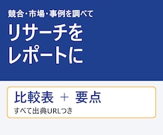 競合・市場のリサーチをレポートにまとめます イメージ1