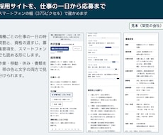 採用サイトを仕事の一日から応募フォームまで作ります 仕事の中身と一日の流れが、応募の前に伝わる形に