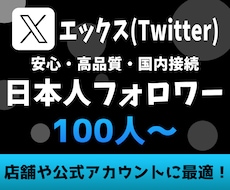 Xの日本人フォロワーを100人～増やします 国内でトップクラスに影響力の高いSNS集客の決定版
