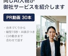 同じAI人物が話すPR動画を30本作ります イメージ1