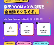 楽天ROOM×AI完全自動投稿ツールを提供します イメージ1