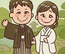 結婚式を彩る可愛いキャラクター描きます 結婚式や記念日に使えるオリジナルキャラクターイラスト