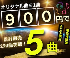 1曲900円×5曲！高品質BGMを格安で作曲します AI不使用・完全人力制作！全曲が商用利用可・著作権譲渡