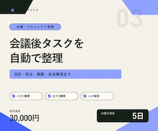 会議後の決定事項とタスクを自動整理します イメージ1