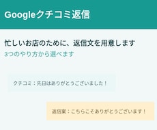 Googleのクチコミ返信、忙しいお店に用意します イメージ1