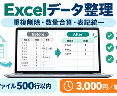 Excelのデータ整理をします イメージ1