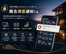 競合の満室を、あなたの宿の利益アップに変えます 競合の満室状況を、通知する自動化サービスを導入しませんか？