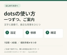 dotsの初期設定と使い方をご案内します イメージ1