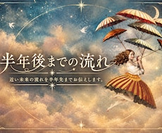 現在〜半年後までの流れを視ます 近い未来の流れを視ます。特定の悩みがなくとも大丈夫です。