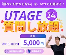 UTAGEの「わからない」に1か月何度でも答えます イメージ1