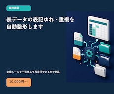 表データの表記ゆれ・重複を自動整形します イメージ1