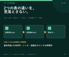 2つの表を比較して差分を一覧化します イメージ1