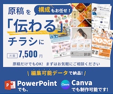 パワポ/Canva対応可｜チラシ制作します 実績多数！ラフ不要・構成から伝わる「編集可能な」チラシ