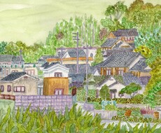 透明水彩を使って風景イラスト描きます イメージ1