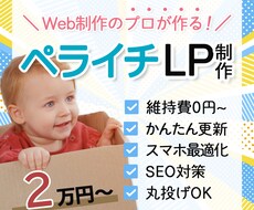 LP（ランディングページ）をペライチでお作りします プロのLP制作を安価で実現！まずはお気軽にお問合せください