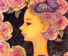 手描き水彩で絵本のような人物を描きます 挿絵や観賞用、イメージからの人物制作にも