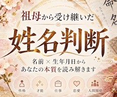 姓名判断で本質、才能、恋愛、運勢を鑑定します イメージ1