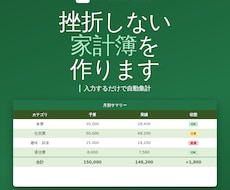 予算警報・家族別集計つき家計簿Excel作成します 入力するだけで自動集計！挫折しない家計簿