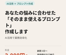 悩みに合わせたプロンプトを5個作成しますます イメージ1