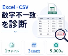 Excel・CSVの数字不一致を診断します 表記ゆれ・欠損・ID不一致を1ファイルで見える化