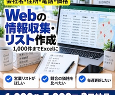 Webサイトの情報収集・リスト作成を代行します イメージ1