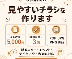 飲食店向けの見やすいチラシを作ります イメージ1